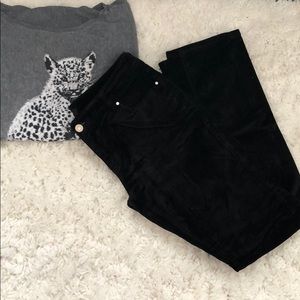 Black velvet jeans
